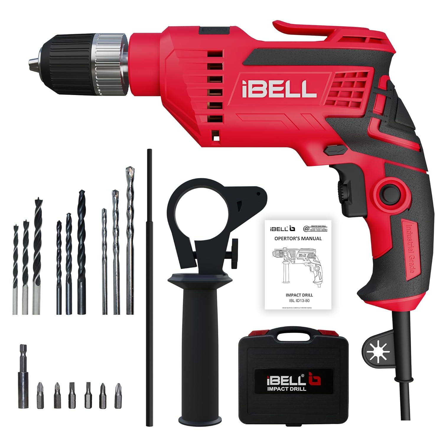 IBELL Impact Drill ID13-80, 650W, Copper Armature